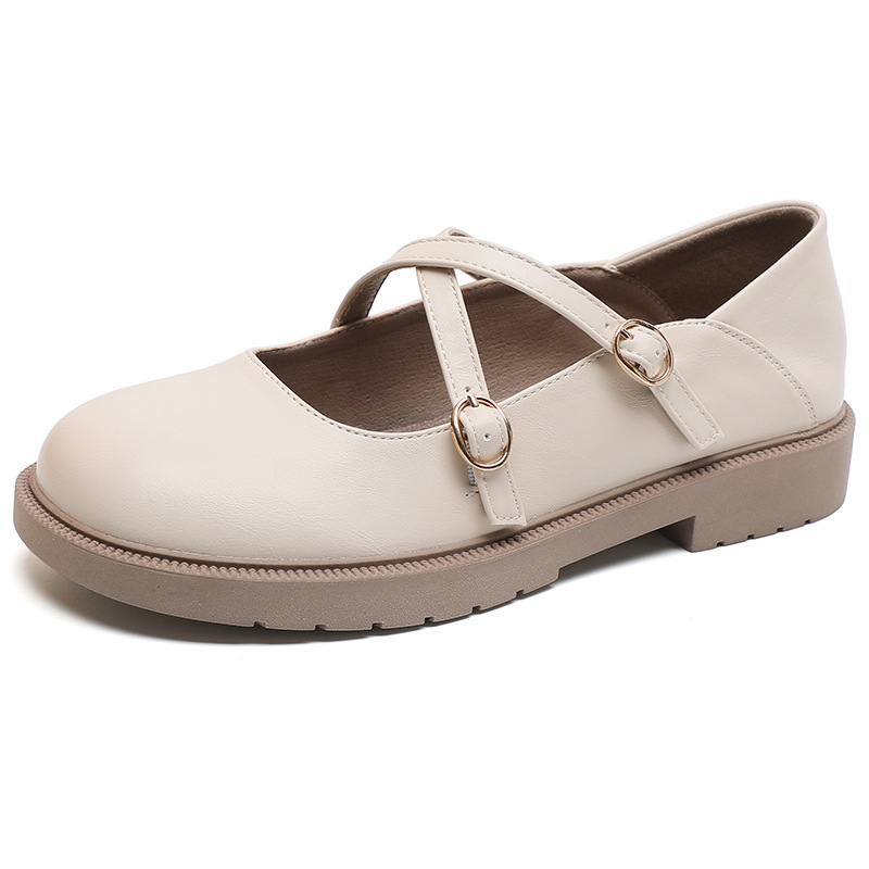 Round Head Small Leather Shoes For Women 2023 New Japanese Preppy Style Jk Uniform Single Shoes For Women Flat British Mary Jane Women's Shoes Item Picture