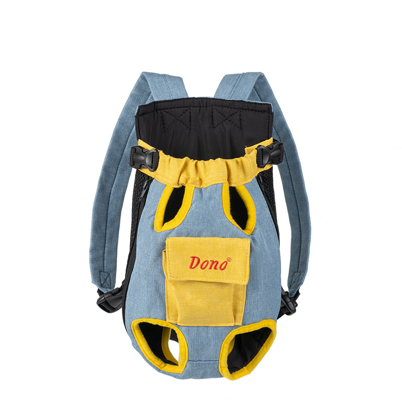 Portable backpack for pets, portable backpack for dogs and cats, linen and cotton chest, four-legged backpack for cross-border travel