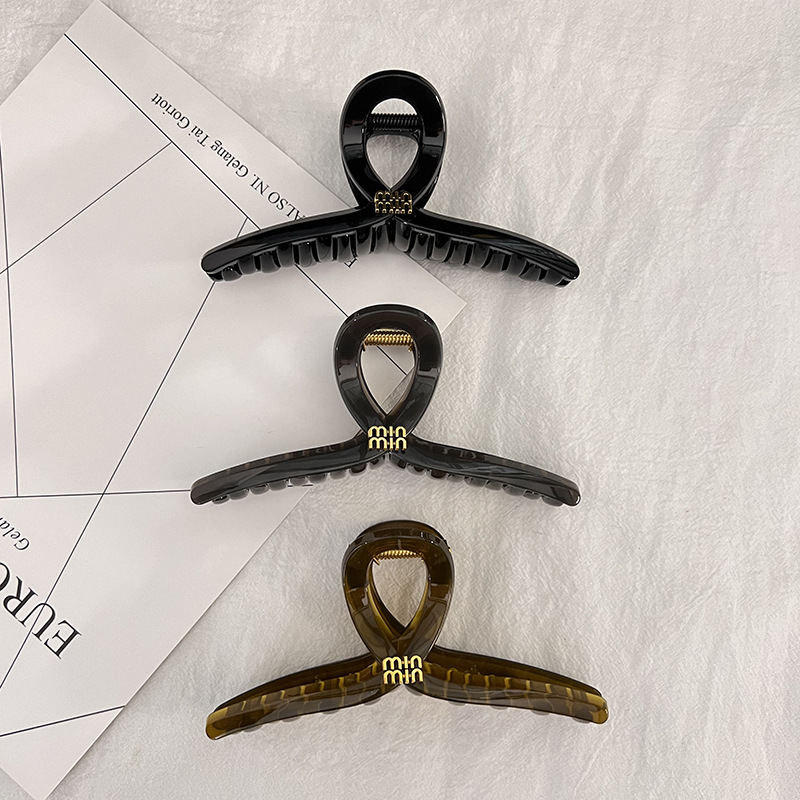 15cm extra-large size! High-quality acrylic grabber for women, 2024 new model, high-end feel, voluminous hairpin shark clip details Picture