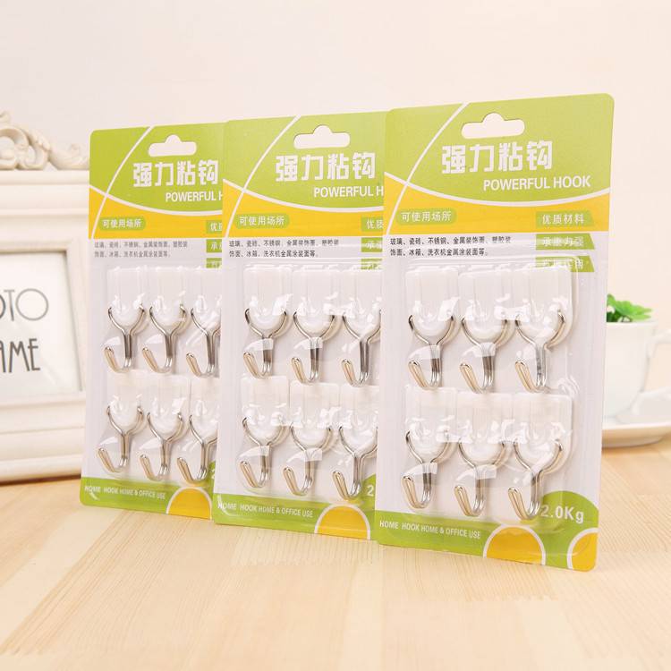6 adhesive hooks, strong adhesive hooks, seamless adhesive hooks, coat hooks, door rear hooks, wall hooks, one-yuan coat hooks, adhesive hooks details Picture