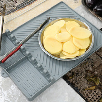 Cross-border Blackstone Grill Grill silicone protective mat with hook grill pan Dust cleaning mat silicone grill mat