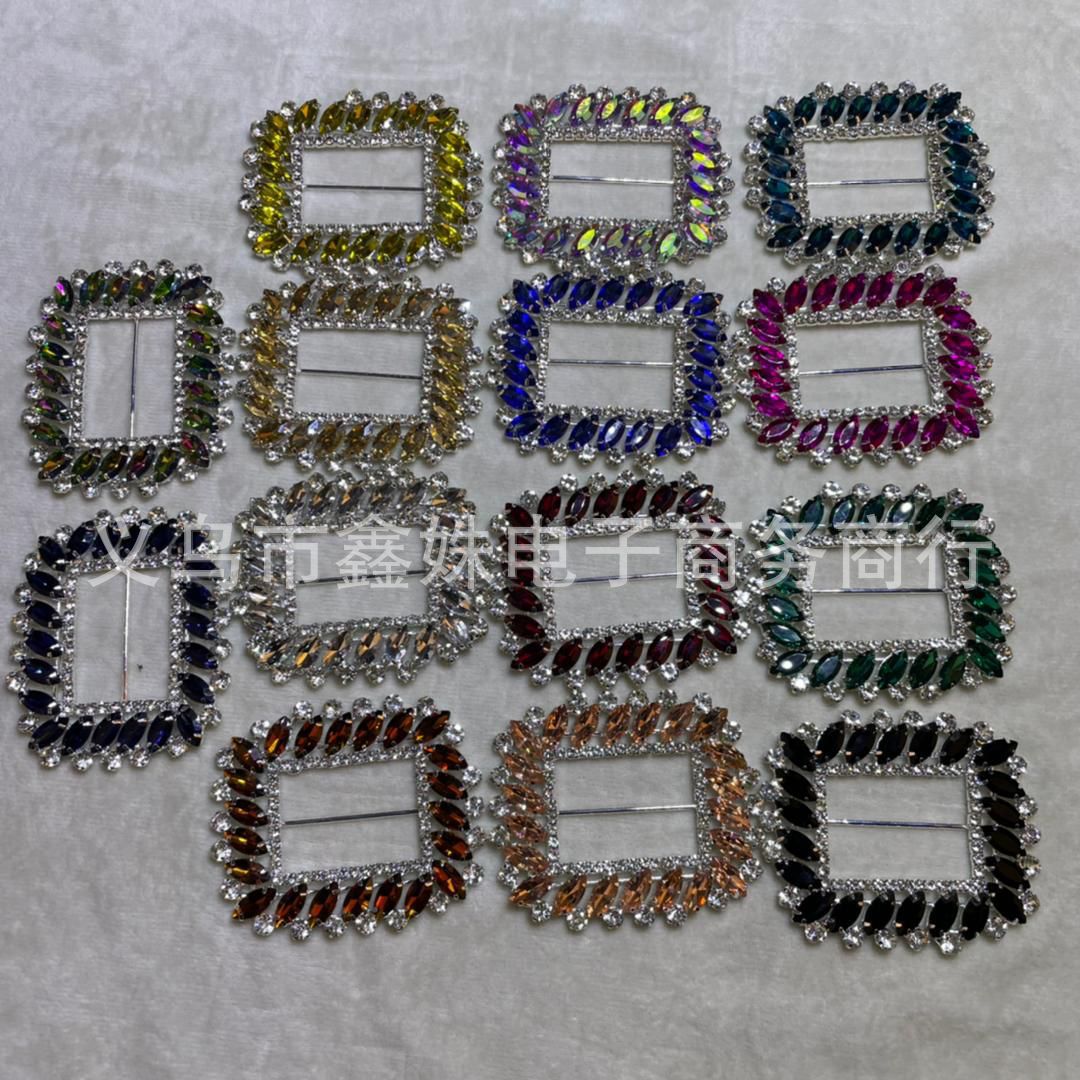 Venta directa de fábrica plaza caballo ojo rhinestone accesorios IDY color metal zapatos sombrero decoración hebilla rhinestone cinturón hebilla
