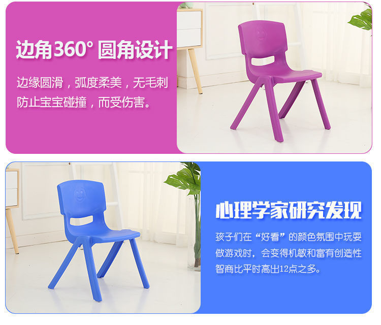 加厚板凳儿童椅子幼儿园靠背椅宝宝坐椅塑料小椅子多用小凳子防滑详情4