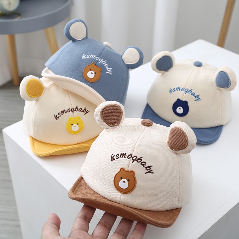 2023婴儿帽子春秋季可爱萌男童新款鸭舌帽软檐女宝宝韩版秋冬天