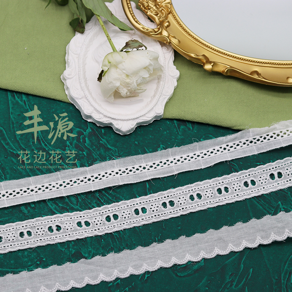 Fengyuan Pure Cotton Embroidery Lace Home Accessories For Women's And Children's Clothing Diy Packaging Materials