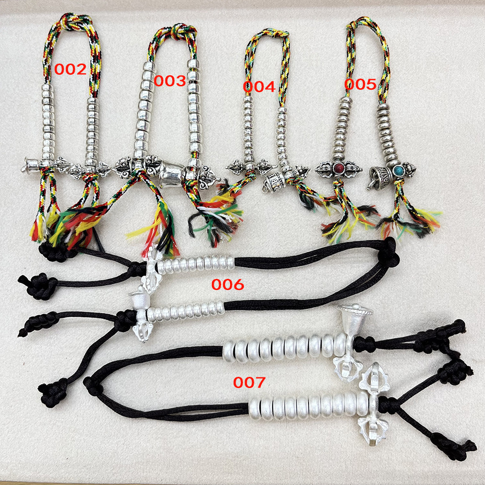 Handmade old Tibetan-style Buddhist prayer bead counter, bell and pestle ritual implements, retro pendant, bracelet, necklace, jewelry accessories pic 2