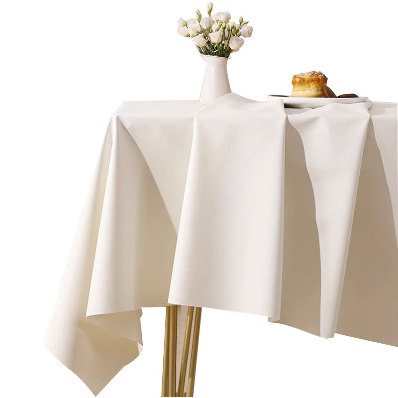 Cream Wind Lambskin Tablecloth Atmosphere Sense Washable Oil Proof Waterproof Non-Slip Coffee Table Cloth Table Cloth Round Table Anti-Ironing Item Picture
