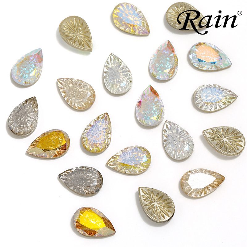 Wholesale of new direct-sale, simple and elegant teardrop-shaped K9 crystal element multi-color glass diamond jewelry from the manufacturer details Picture