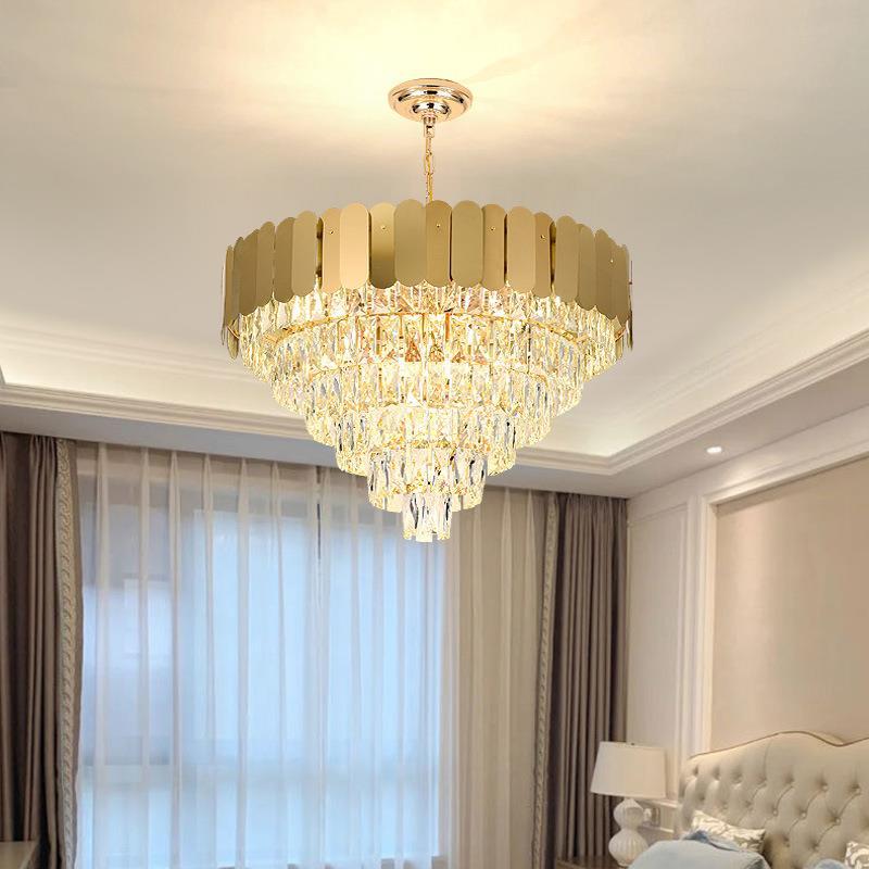 Crystal chandelier, light luxury, postmodern and simple restaurant lighting, popular European-style chandelier, 2021 new style living room Nordic lighting fixtures
