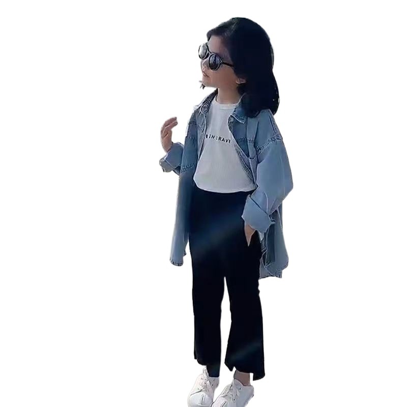 Children's denim shirt 2024 Spring New Style, stylish and versatile shirt for Big and medium-sized children, long-sleeved jacket, children's top trend Application Scenario