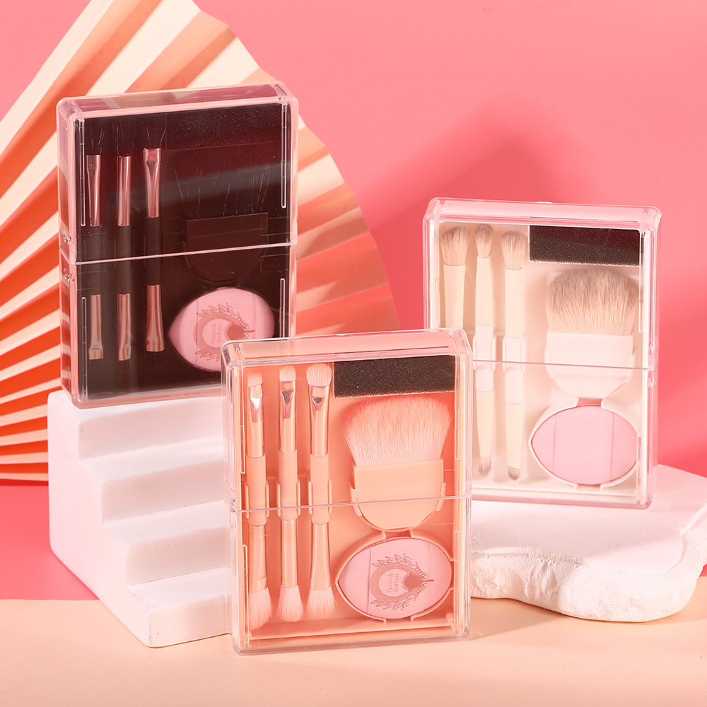 Eight-In-One Makeup Soft Bristle Eyeshadow Brush, Loose Brush, Multi-Functional Portable Brush With Windows, Detail Eyebrow Brush, Makeup Brush details Picture