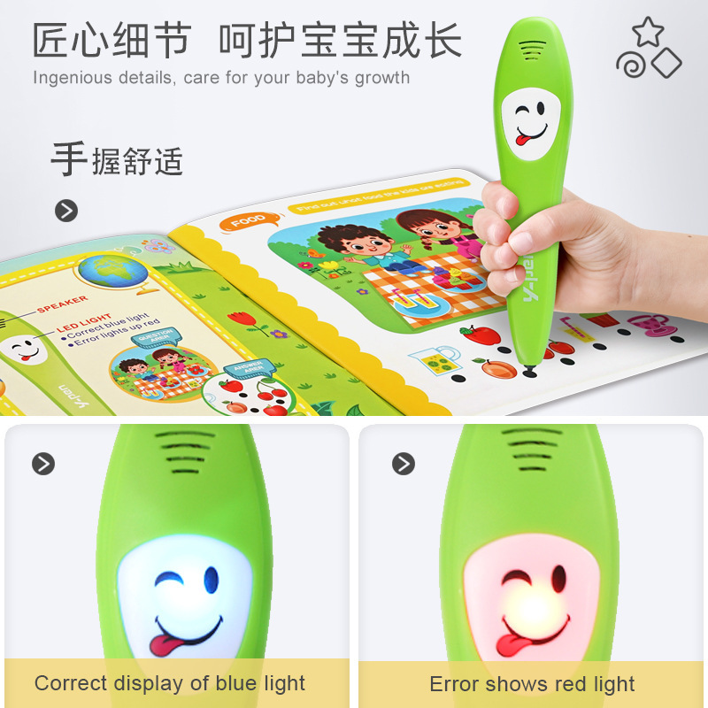 Enlightenment Early Education Reading Pen, talking early education audio book, baby English pronunciation book, learning machine, Intelligence cross-border toy details Picture