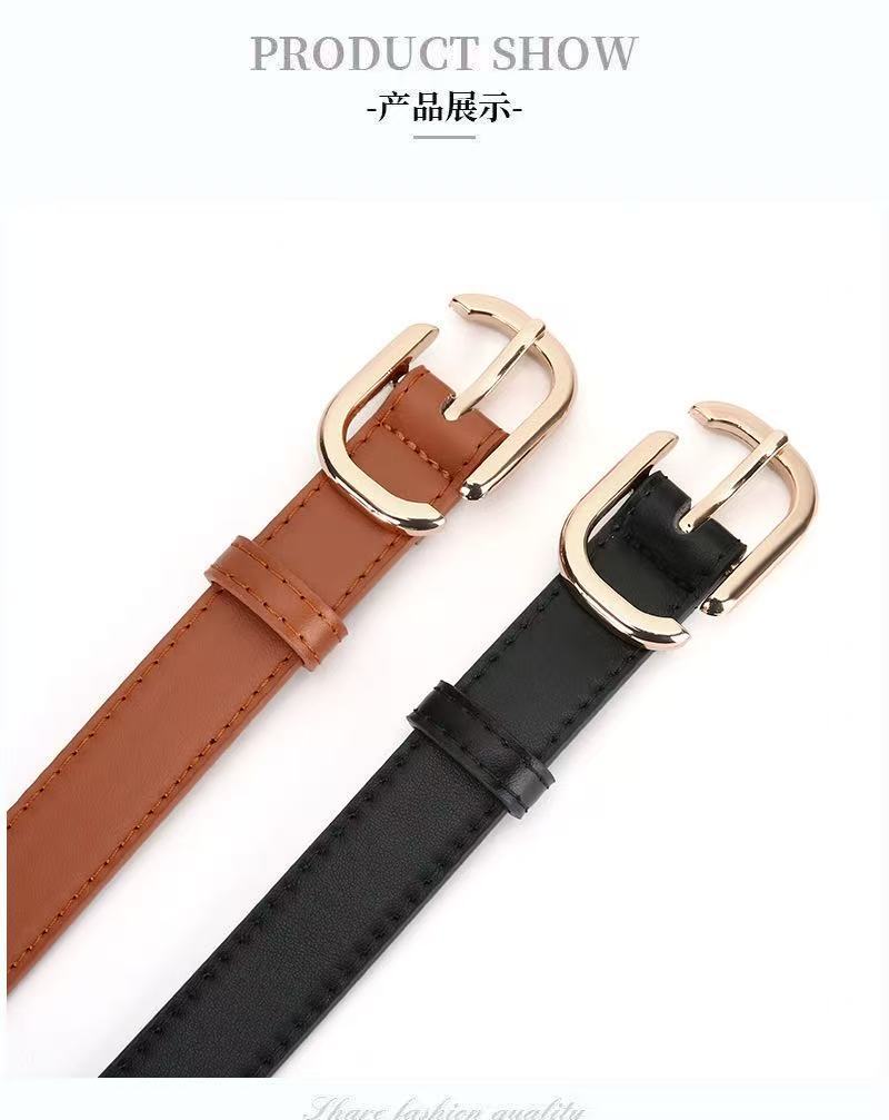 New simple and versatile PU belt pin buckle fashionable commuting denim belt manufacturer in stock, fashionable OL pic 8