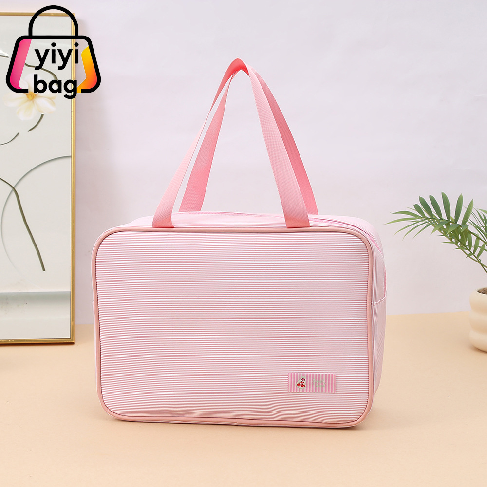 New cross-border large-sized solid color makeup bag, square multi-functional storage bag, portable large-capacity handbag, South America pic 12