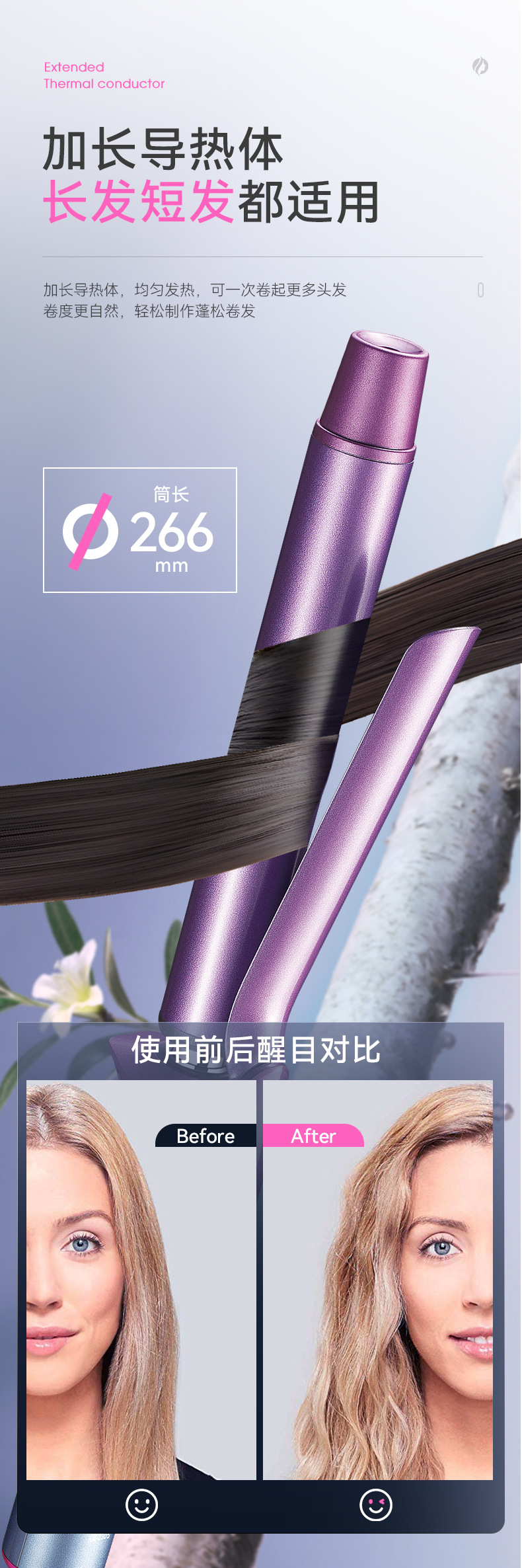 科美/KEMEI新款负离子恒温护发棒小功率陶釉涂层卷发器液晶显示屏详情4