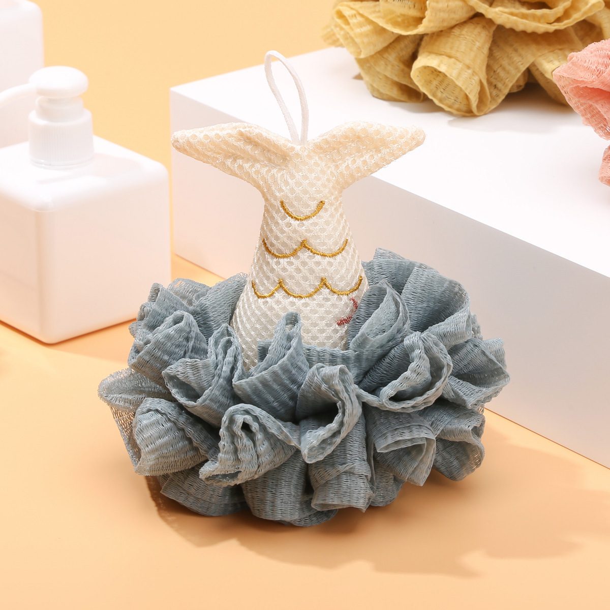 Fishtail Bath Flower Ball Handstitched Not Loose Soft Ins Cute Girl Children Little Fairy Net Red Bath Ball Bath Flower details Picture