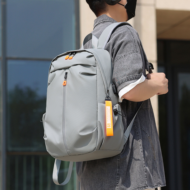 Large-capacity charging backpack, simple men's notebook, workwear trend, business waterproof schoolbag backpack Specification drawing
