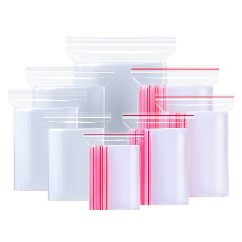 Self-sealing bags, transparent pe sealed bags, food-grade thickened large plastic sealed bags, accessories, food packaging bags wholesale Item Picture