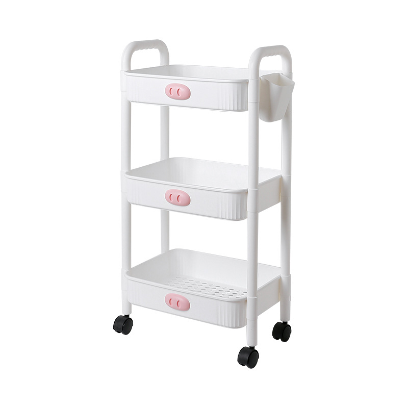 Cart storage shelf ins Floor snacks mobile dorm artifacts Kitchen toys bedroom living room storage shelf 01012-8828-2 Item Picture
