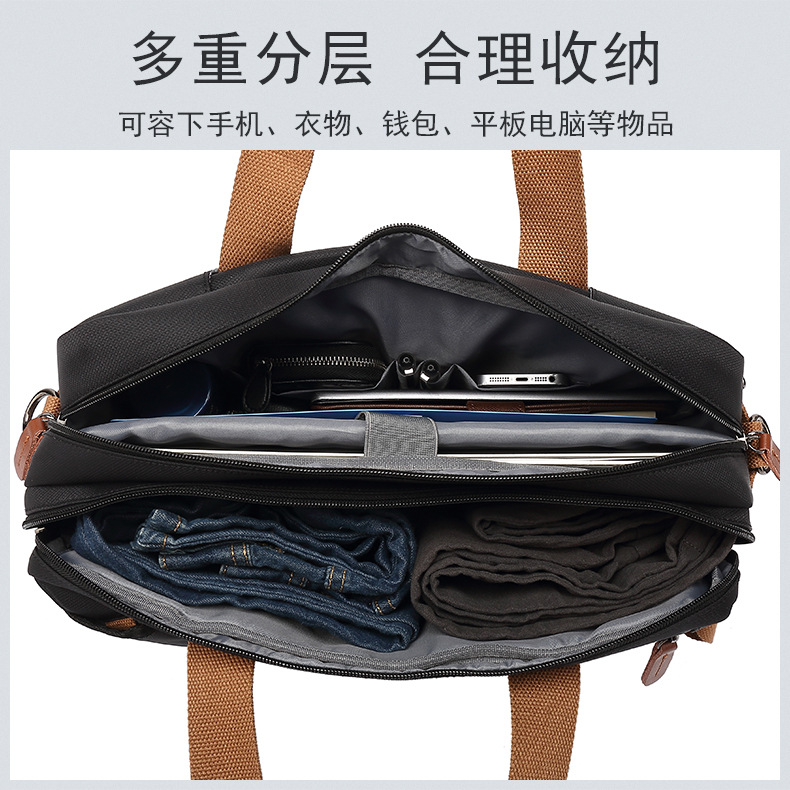 Cross-Border Multi-Functional Backpack Men Wear-Resistant Student Schoolbag Business Handbag Computer Bag Factory Direct Sales Specification drawing