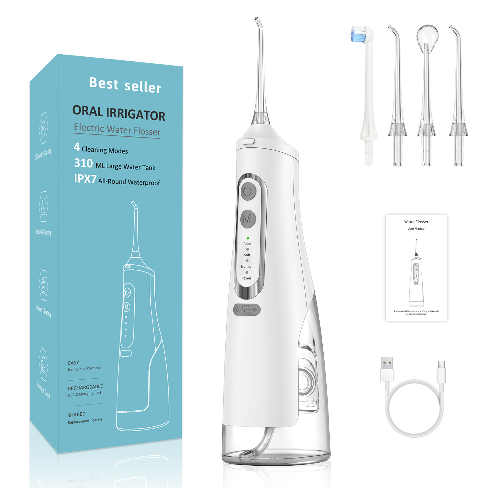 Electric dental flusher Dental cleaner Dental cleaner Portable oral care dental cleaner cross-border export certification