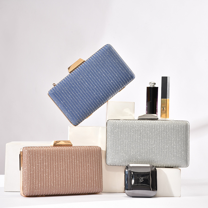 The New European And American Dinner Bag High Shiny Pair Of Open Simple Hand Wrap Party Bag Light Grain Noble Evening Gift Bag Cross-Border