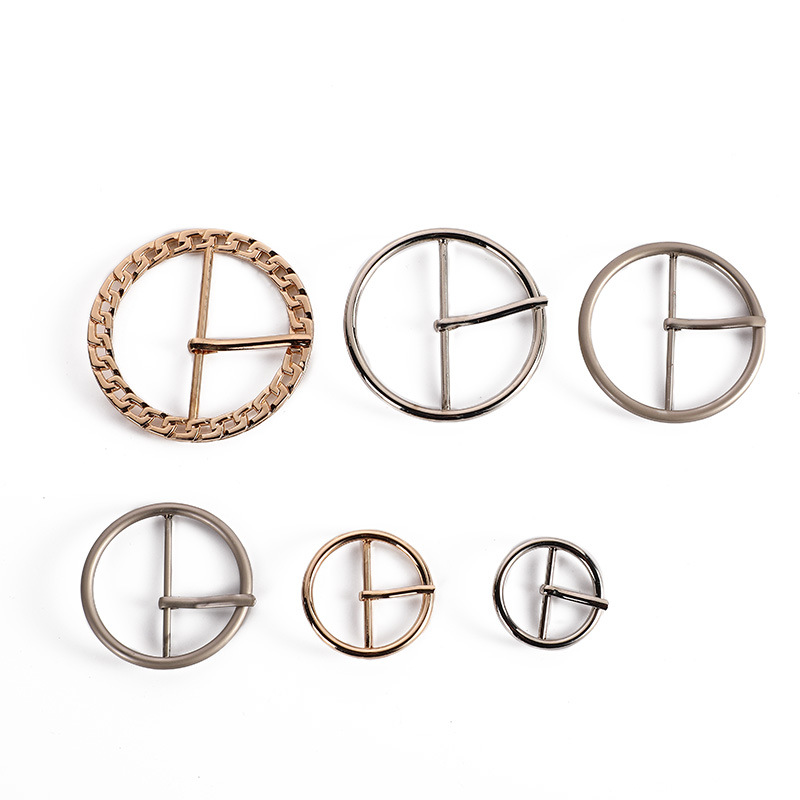 Fashion New Round Chain Waist Button Design Sense Belt Button Day Button Adjustable Trench Coat Waist Button Item Picture