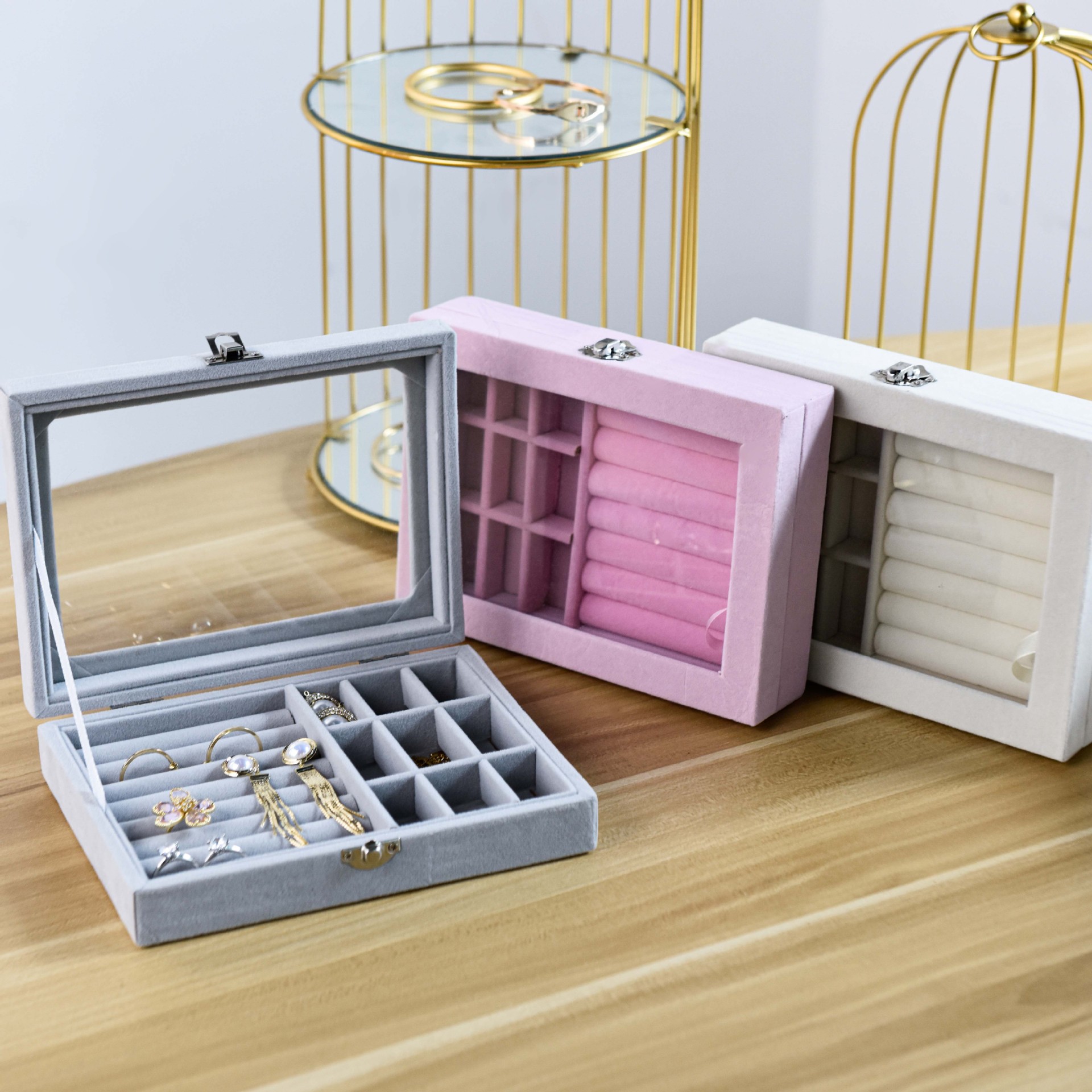 首饰盒/一次性透明首饰盒/悬浮盒/包装/绒布首饰盒产品图