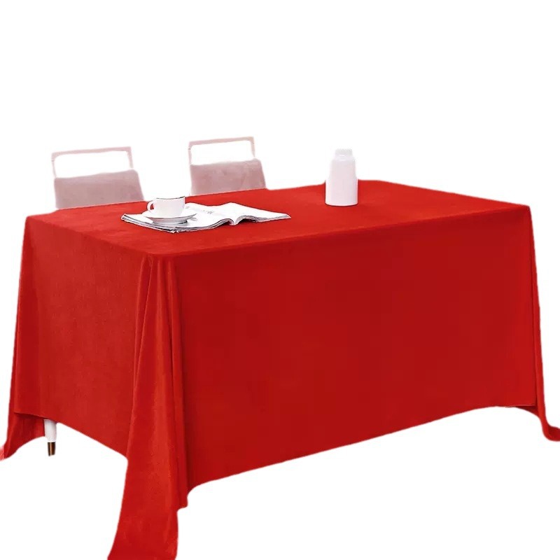 Conference tablecloths made of velvet fabric, rectangular movable tablecloths, red velvet fabric, red tablecloths for offices, exhibitions and weddings Item Picture