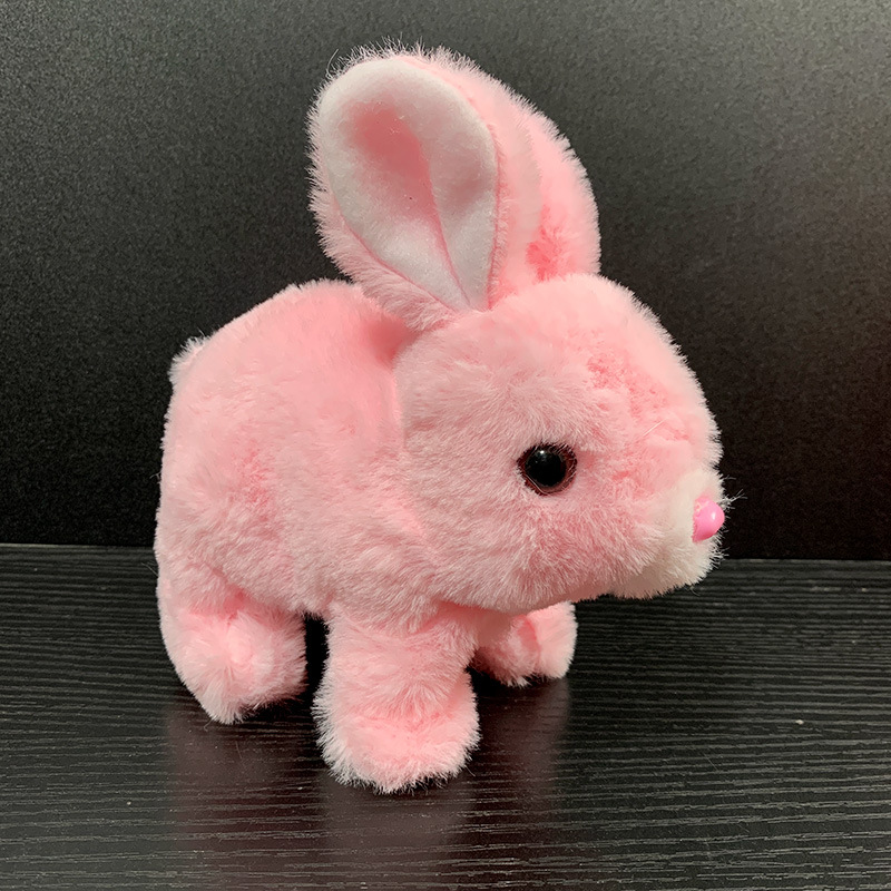 Electric simulation pet plush toys, little white rabbits that can jump, bark and shake their ears, wholesale children's birthday gift toys Specification drawing