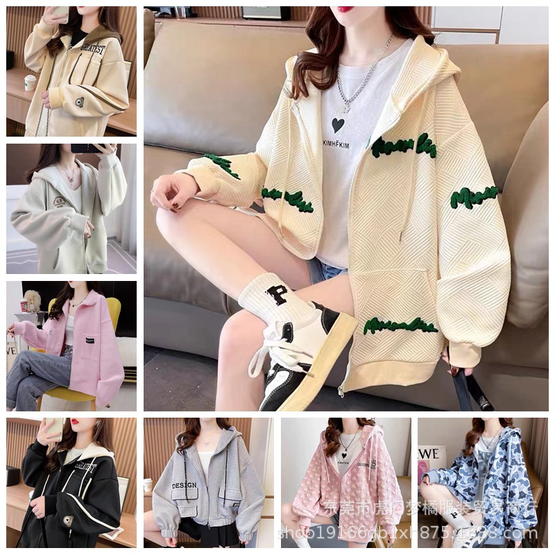 2023 Spring And Autumn New Korean Version Of Women Plus Cashmere Hoodie Women's Large Size Loose Hoodie Wholesale Factory Direct Sales details Picture