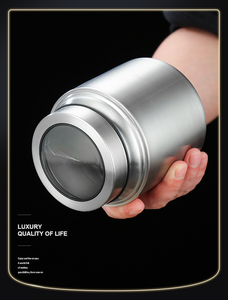304 stainless steel tea canister, sealed canister, moisture-proof, household portable small tea canister, travel small tea box pic 40