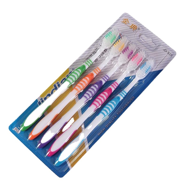 Manufacturers for wholesale family 5 promotional concessions adult soft toothbrush set