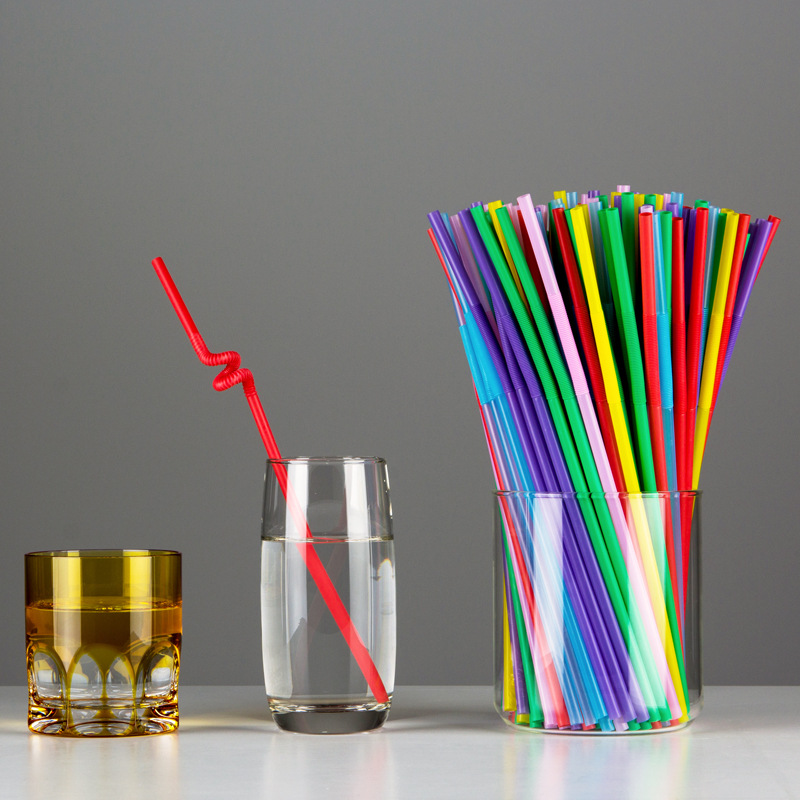 Wholesale Disposable Straws Single Independent Packaging Color Art Straws Drink Styling Long Straws 100 Pieces/Pack Application Scenario