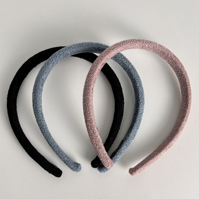 Hair Band Autumn And Winter Small Fragrance Bright Silk Hair Card French Simple Narrow Edge Temperament Pressure Hair Out Face Headband