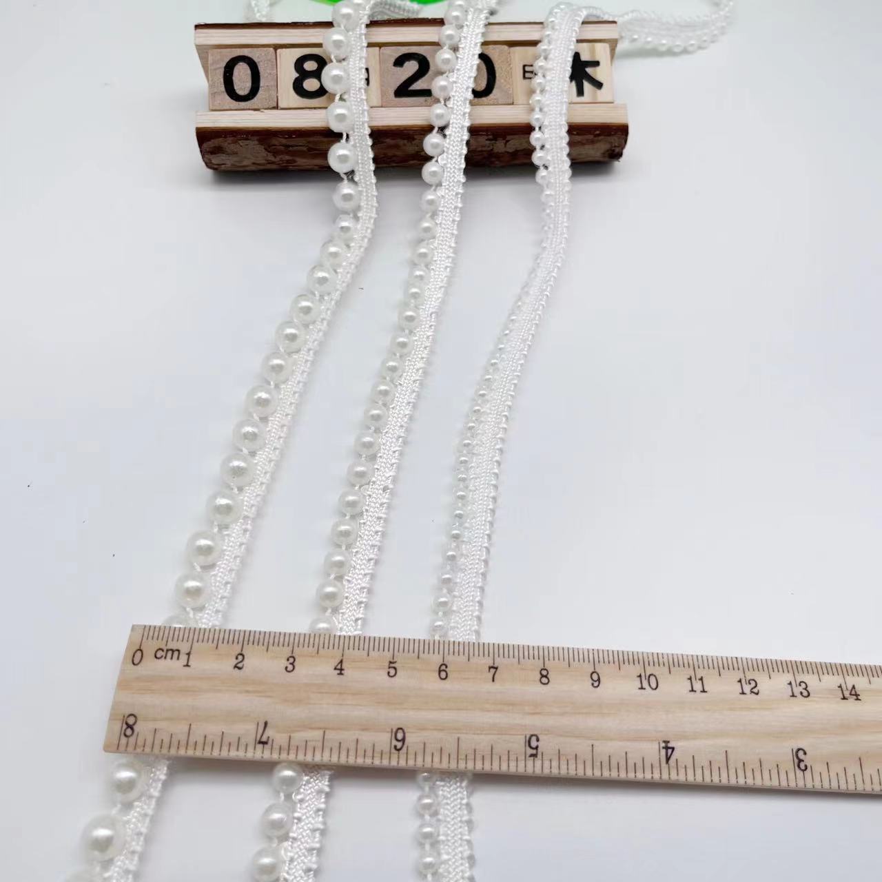 Manufacturers Wholesale Diy Clothing Accessories Decoration Cheongsam Decoration Hand Nailed Bead Edge Bar Code Pearl Ribbon details Picture
