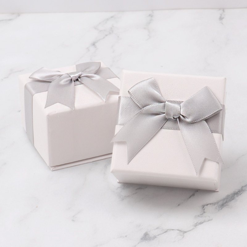 Bow Jewelry Packaging Box Ring Necklace Packaging Display Box Small Square Box Couple Ring Bracelet Box Wholesale details Picture