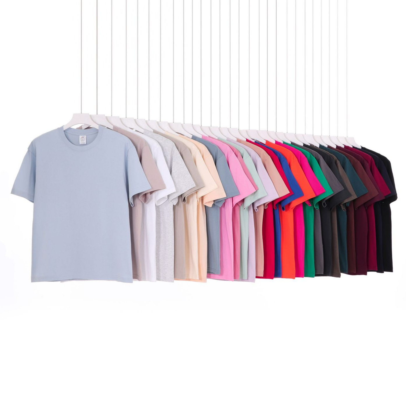 Burst 230g heavy pound algodón color sólido manga corta camiseta para hombres y mujeres tops marca de moda leggings sueltos niños short T al por mayor details Picture