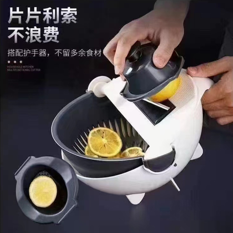New double-layer kitchen grater and draining basket vegetable slicer Application Scenario