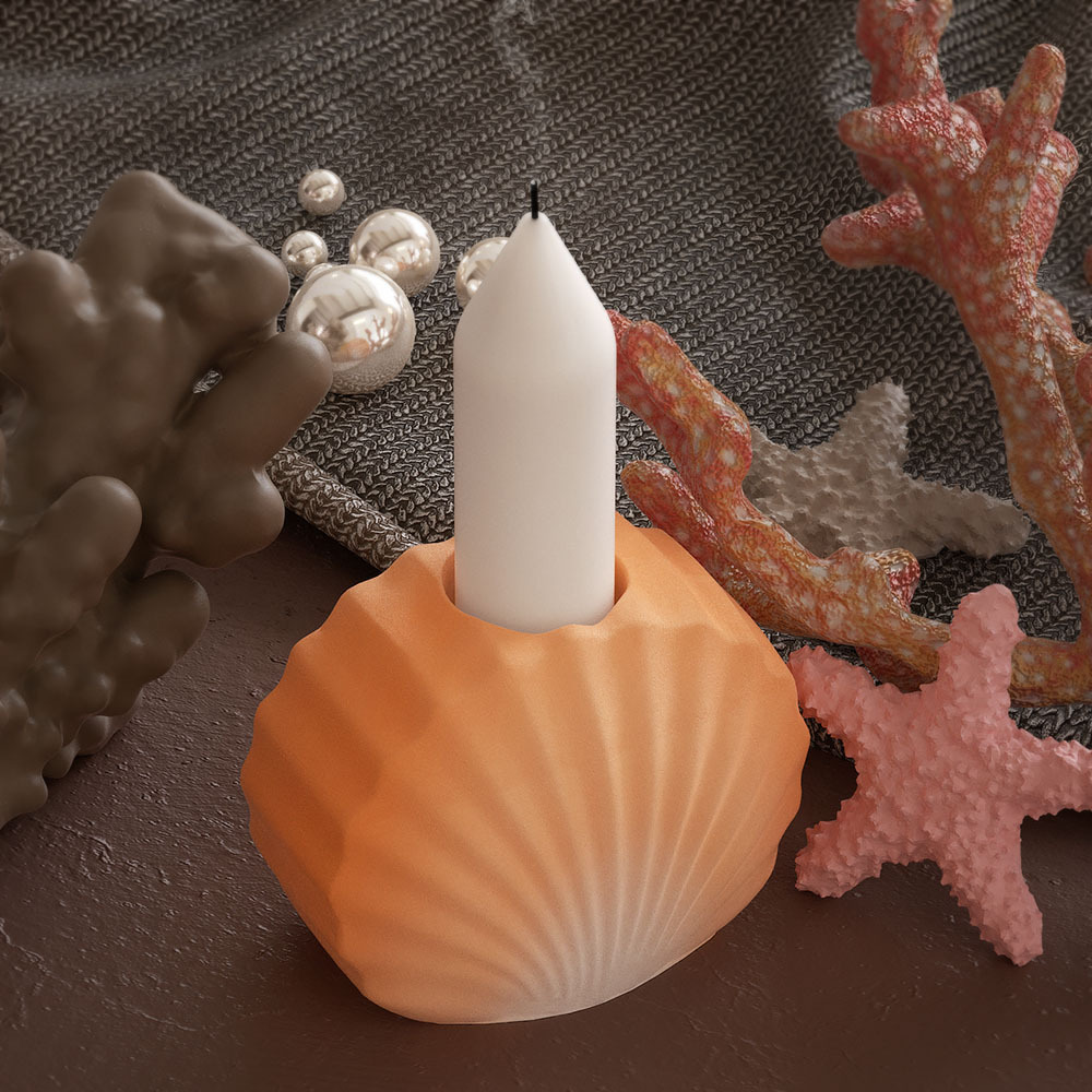DIY gypsum cement shell candlestick molds, striped shell flower vases, candle holders, mirror surface resin silicone molds, handicrafts, ornaments, handicrafts details Picture