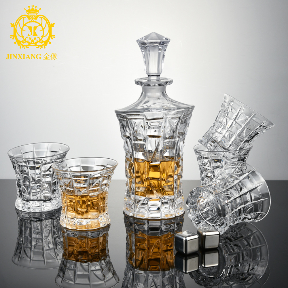 Crystal Glass Wine Glass Bottle Brand Whiskey Wine Set Light Luxury Crystal Glass Wine Set Irregular Wine Bottle Set
