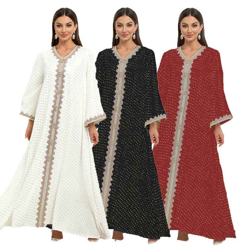 Zd004 Middle East Abaya Summer Fashion High-End Women's Dress Elegance In The Long Slim-Fit Muslim Dress