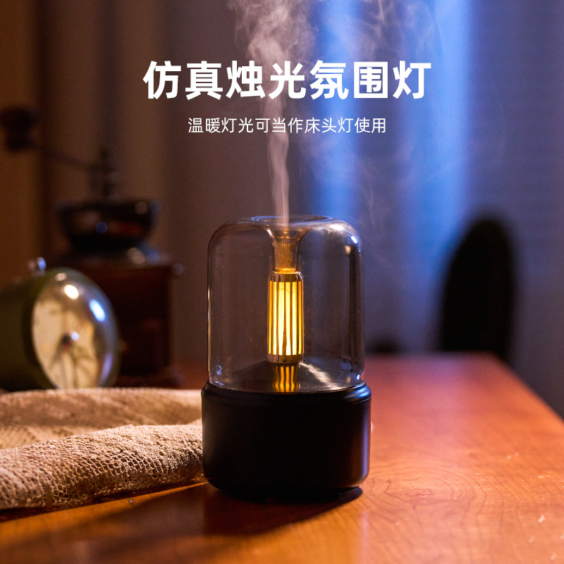 New candlelight aroma diffuser, essential oil nebulizer, smart diffuser, portable humidifier, home indoor desktop Specification image