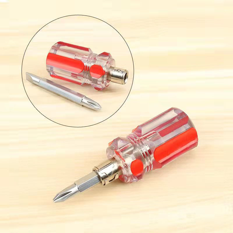 Magnetic dual-purpose crystal radish head screwdriver, double-head screwdriver, flat-head cross small radish screwdriver