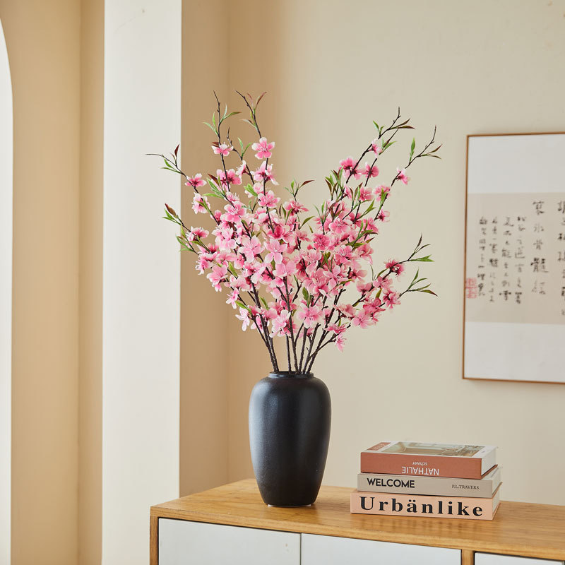 New Simulation Peach Blossom Branch Simulation Flower Living Room Wedding Home Flower Arrangement Decoration Plum Blossom Branch Table Flower Art Silk Flower Bouquet details Picture