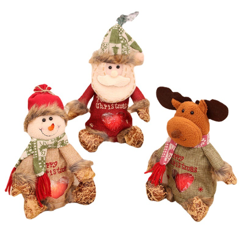 Christmas Apple Bag Zipper Christmas Gift Bag Christmas Eve Apple Bag Old Man Doll Gift Bag Item Picture