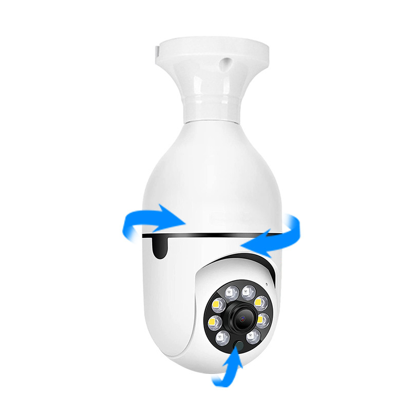 A6 Dual-light full-color night vision bulb camera, high-definition 360 Wireless WiFi home security surveillance camera E27 details Picture