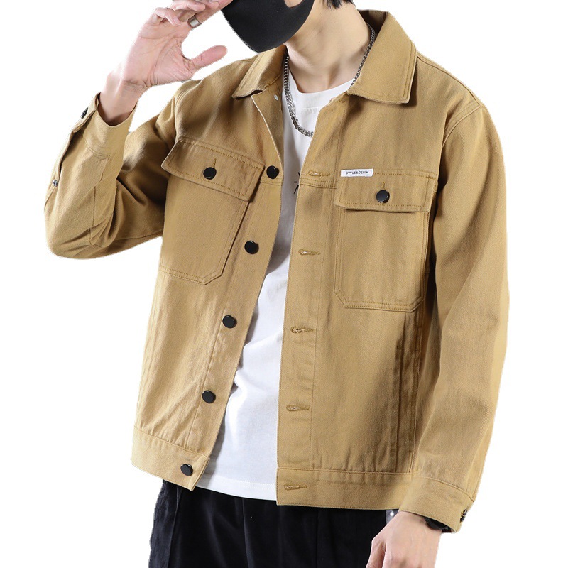 2022 New Spring And Autumn Denim Coat Men's Trend Handsome Jacket Men's Cargo Jacket Autumn Clothing Men Item Picture