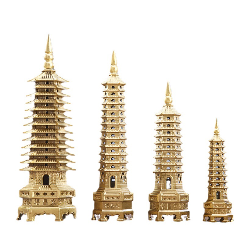 Factory Direct Supply Brass Wenchang Tower Thirteen Floor Decoration 9 Floor Nine Floor Study Flagship Store Pendant Crafts Item Picture