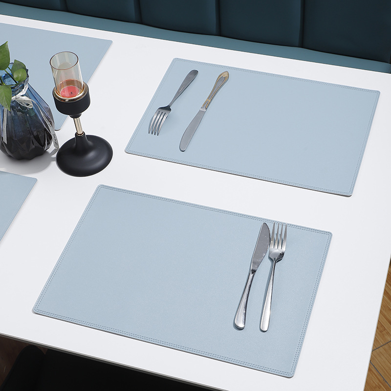 新中式餐厅酒店圆桌高档皮革餐垫西餐垫双面扇形隔热餐桌垫餐盘垫图